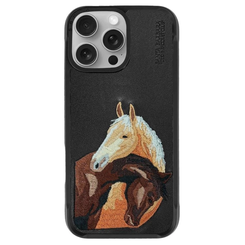 Çexol Santa Barbara Polo&Racquet Club Apple iPhone 15 Pro Max üçün Love Horses Black - SN200747