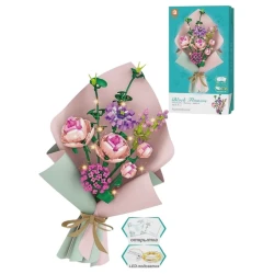 Конструктор Forange Block Букет с розами, LED-подсветка, 413 элементов, 6+ лет