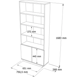 Стеллаж ev_12116122, ламинат, белый, 75x26x168 см Стеллаж ev_12116122, ламинат, белый, 75x26x168 см