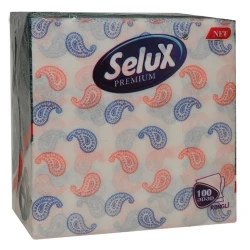Сервировочные салфетки Selux Premium, 30х30 см, 100 шт, белые