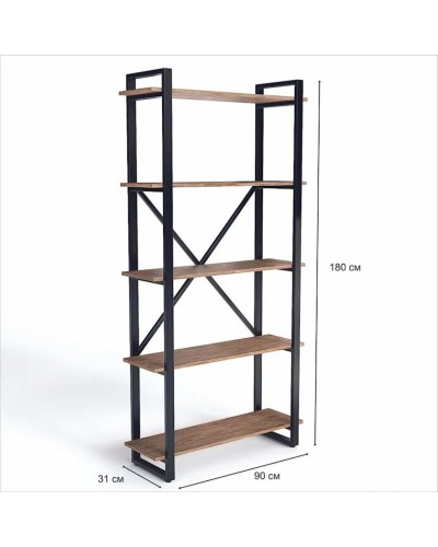 Stellaj 3563_LoftStefan5Votan, 90x31x180 sm, LDSP, qəhvəyi