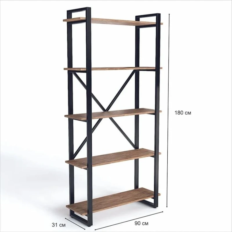 Stellaj 3563_LoftStefan5Votan, 90x31x180 sm, LDSP, qəhvəyi