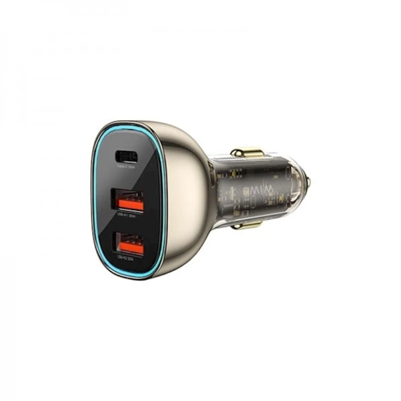 Автомобильное зарядное устройство Wiwu WI-QC013 90W 2USB/1Type-C Black Автомобильное зарядное устройство Wiwu WI-QC013 90W 2USB/1Type-C Black