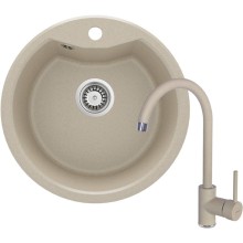 Qarışdırıcı ilə mətbəx çanağı Deante Solis ZRS B7803, 19.4x48 sm, qranit, qəhvəyi