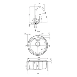 Qarışdırıcı ilə mətbəx çanağı Deante Solis ZRS B7803, 19.4x48 sm, qranit, qəhvəyi Qarışdırıcı ilə mətbəx çanağı Deante Solis ZRS B7803, 19.4x48 sm, qranit, qəhvəyi