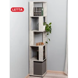 Стеллаж Letta Beton, 180х35х35 см, ЛДСП, серый