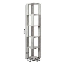 Стеллаж Letta Beton, 180х35х35 см, ЛДСП, серый