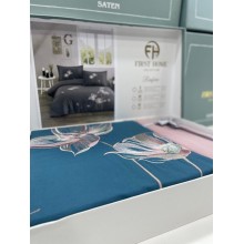 Yataq dəsti First Home FS-551, yorğan üzü 200x220 sm, mələfə 240x260 sm, yastıq üzləri 50x70 sm, satin, rəngbərəng