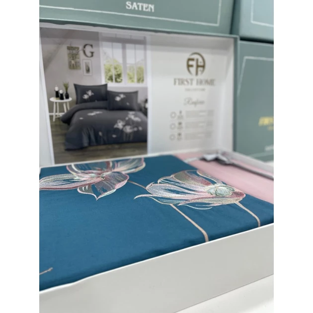 Комплект постельного белья First Home FS-551, пододеяльник 200х220 см, простыня 240х260 см, наволочки 50х70 см, сатин, разноцветный
