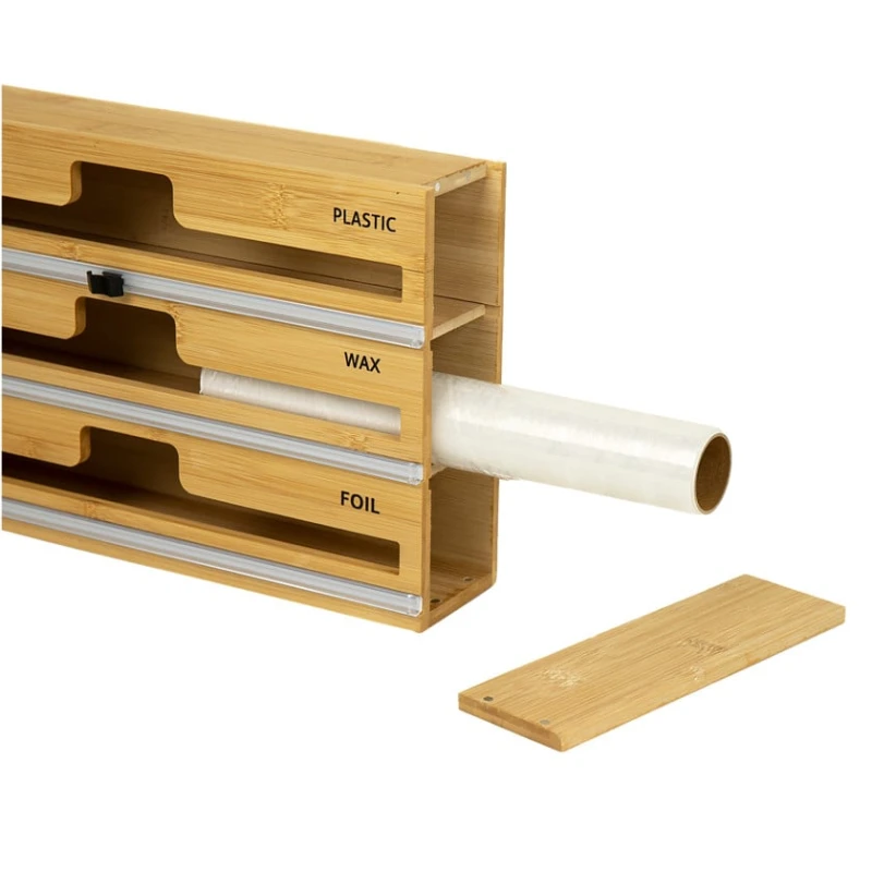 Органайзер для фольги и пищевой пленки MG-01, 33.5x21.6x7.2 см, бамбук, коричневый