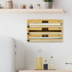 Folqa və qida plyonkaları üçün orqanayzer MG-01, 33.5x21.6x7.2 sm, bambuk, qəhvəyi