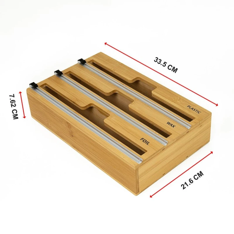 Органайзер для фольги и пищевой пленки MG-01, 33.5x21.6x7.2 см, бамбук, коричневый