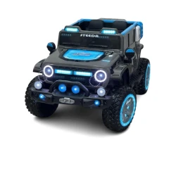Детский электромобиль TRUCK-JEEP slm-azr504, 4 мотора, резиновые колеса, светящиеся фары, кожаные сиденья, mp3, 1-5 лет, сине-черный Детский электромобиль TRUCK-JEEP slm-azr504, 4 мотора, резиновые колеса, светящиеся фары, кожаные сиденья, mp3, 1-5 лет, сине-черный