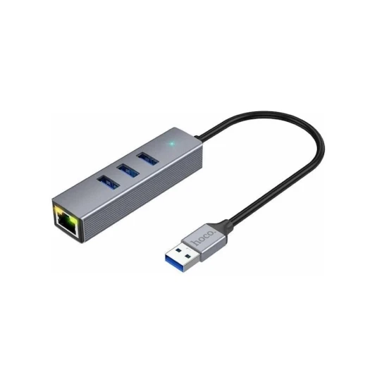 USB хаб Hoco HB34 Silver