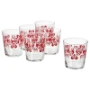 Набор стаканов IKEA Vinterfint 705.395.15, стекло, 30 мл, прозрачные/красные, 6 шт