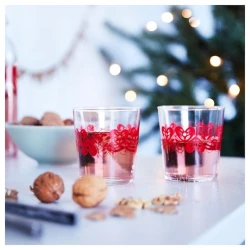 Набор стаканов IKEA Vinterfint 705.395.15, стекло, 30 мл, прозрачные/красные, 6 шт