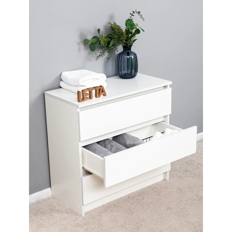 Комод Letta, белый, ЛДСП, 70x35x67 см Комод Letta, белый, ЛДСП, 70x35x67 см