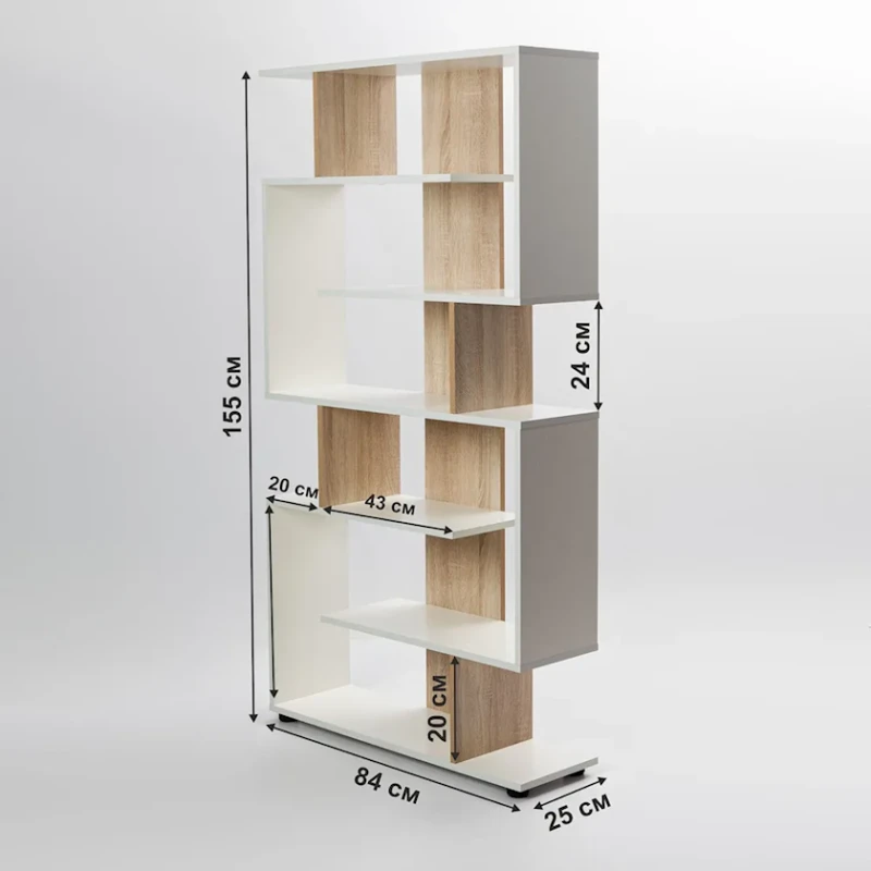 Stellaj Letta, ağ/bej, LDSP, 84x25x155 sm Stellaj Letta, ağ/bej, LDSP, 84x25x155 sm