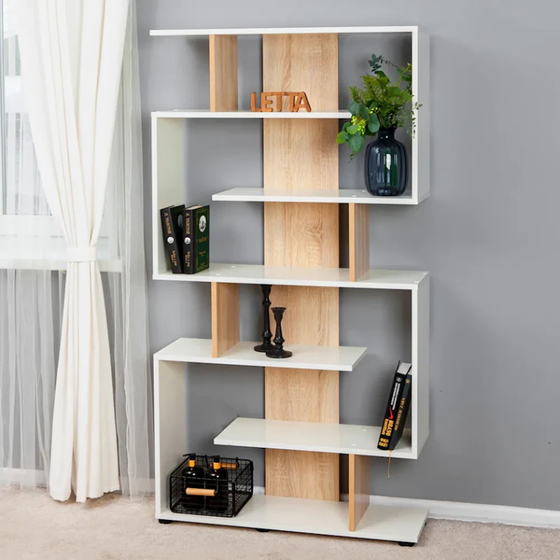 Stellaj Letta, ağ/bej, LDSP, 84x25x155 sm Stellaj Letta, ağ/bej, LDSP, 84x25x155 sm