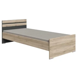 Односпальная кровать Art_tek_yataq (100) 13, ламинат, черная/коричневая, 200x85x100 см