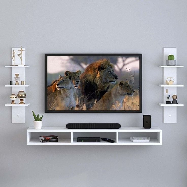 Тумба под TV Elegant Wood ZARR255, ламинат, белый, 160x93x32.5 см Тумба под TV Elegant Wood ZARR255, ламинат, белый, 160x93x32.5 см
