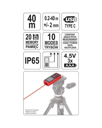Lazer məsafəölçən Yato YT-73126