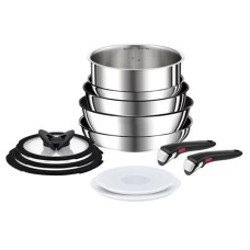 Yemək bişirmək üçün dəst Tefal Ingenio Preference Titanium 6X, titan, gümüşü, 12 parça