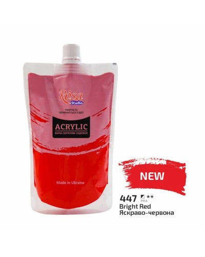 Akril boya Rosa Studio 447 Bright Red, 200 ml