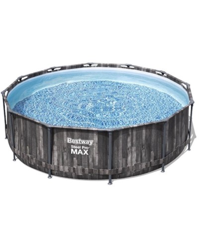 Hovuz Bestway 5614X, karkas, dairəvi, 366х366х100 sm, 9150 l, boz
