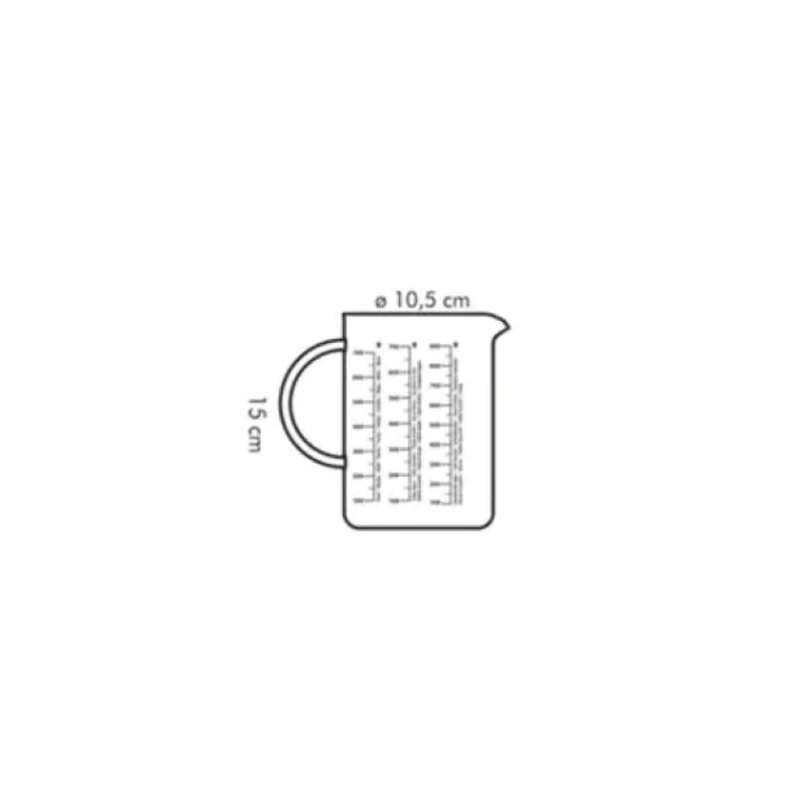 Ölçü qabı Tescoma Delicia borosilikat şüşə, şəffaf, 1 l