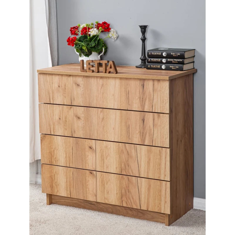 Тумба Letta, ЛДСП, коричневая, 73х33х75 см