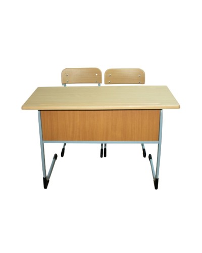 Məktəbli masası və oturacaq 109x47x75, verzalit üst, laimnar rəf, dikt oturacaq, 2 ədəd oturacaq, qələm yeri, əşya üçün rəf, çanta asılqanı - GM_37100008