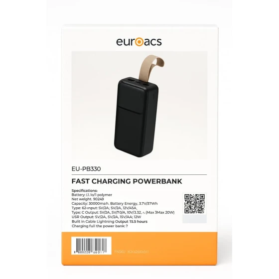 Внешний аккумулятор EUROACS EU-PB330 30000mAh 22.5W PD QC Внешний аккумулятор EUROACS EU-PB330 30000mAh 22.5W PD QC