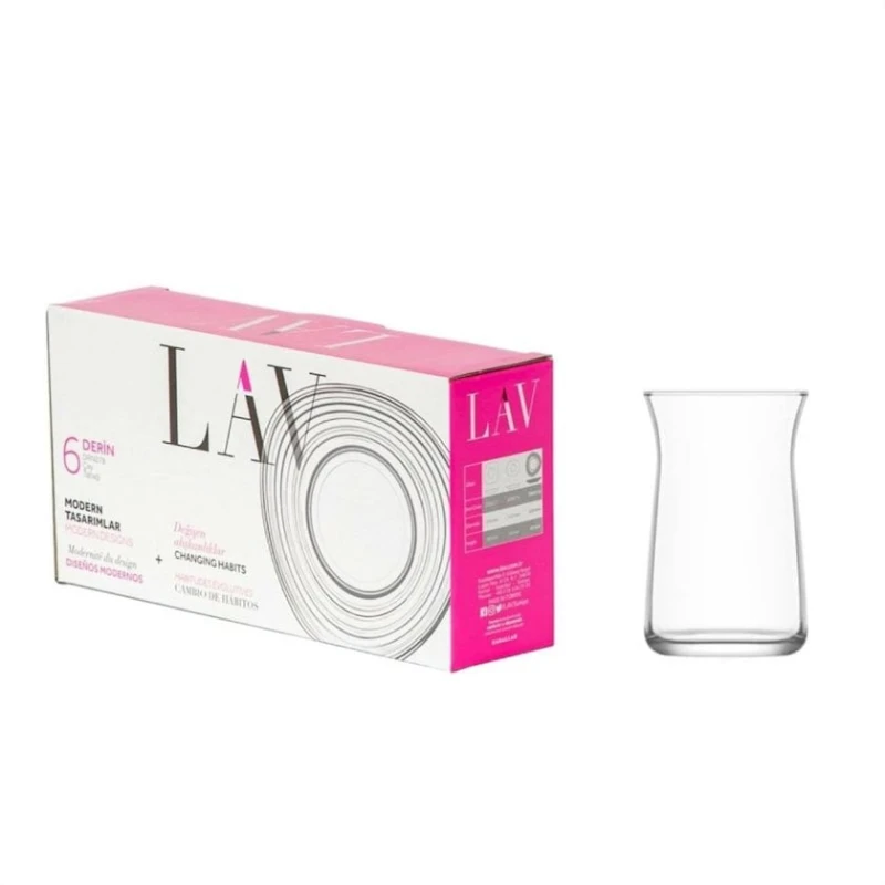 Набор армуды стаканов Lav LV-VRA327F, 6 шт, 180 мл, стекло