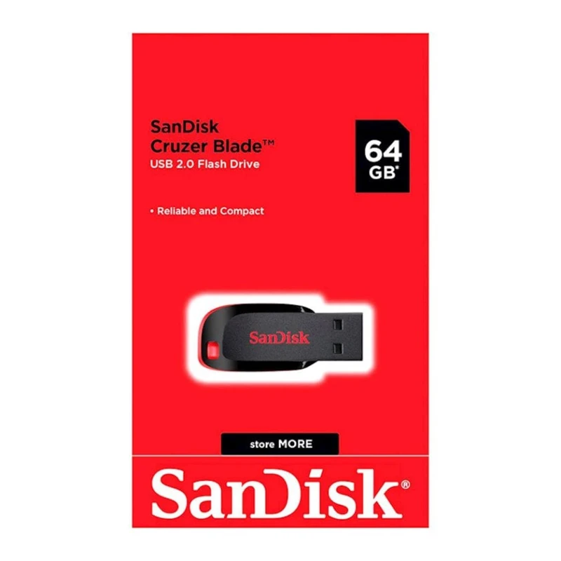 Флешка SanDisk Cruzer Blade USB 2.0 64 GB USB 2.0 Red