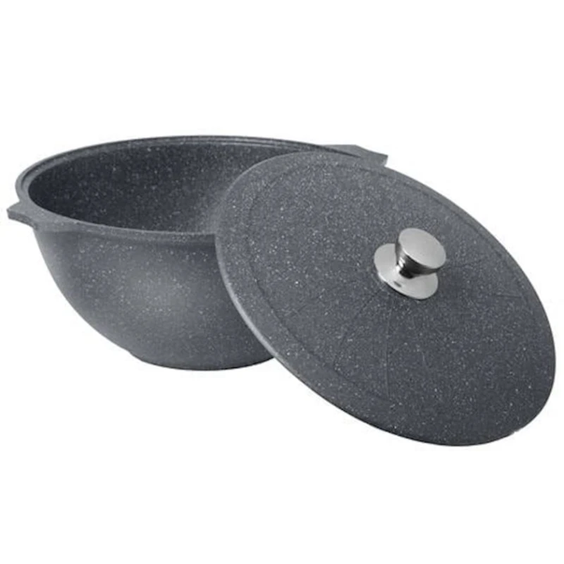 Казан для плова Мечта Гранит 510701, с ручкой, с крышкой, с антипригарным покрытием, серый, 10л Казан для плова Мечта Гранит 510701, с ручкой, с крышкой, с антипригарным покрытием, серый, 10л