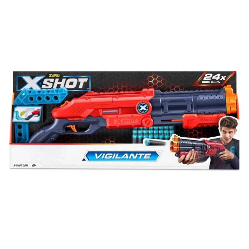 Blaster Zuru X-Shot Excel Vigilante, 24 darts, 8+, rəngbərəng
