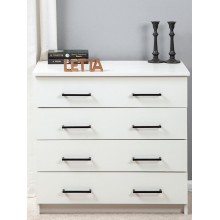 Tumba Letta, LDSP, ağ, 72х40х75 sm (3563_KomodRuchkaliWhite)