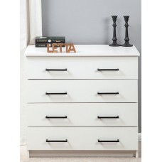 Tumba Letta, LDSP, ağ, 72х40х75 sm (3563_KomodRuchkaliWhite)