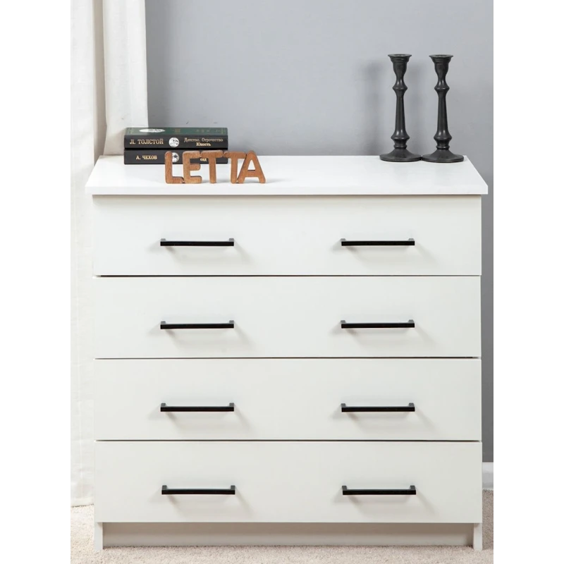 Tumba Letta, LDSP, ağ, 72х40х75 sm (3563_KomodRuchkaliWhite) Tumba Letta, LDSP, ağ, 72х40х75 sm (3563_KomodRuchkaliWhite)