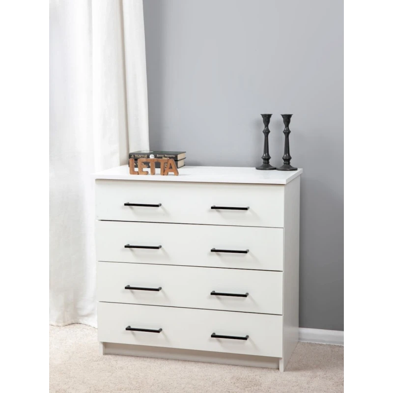 Tumba Letta, LDSP, ağ, 72х40х75 sm (3563_KomodRuchkaliWhite) Tumba Letta, LDSP, ağ, 72х40х75 sm (3563_KomodRuchkaliWhite)