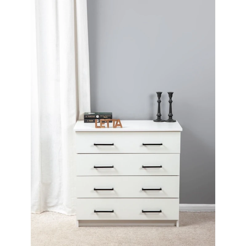 Tumba Letta, LDSP, ağ, 72х40х75 sm (3563_KomodRuchkaliWhite) Tumba Letta, LDSP, ağ, 72х40х75 sm (3563_KomodRuchkaliWhite)