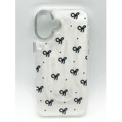 Чехол case для iPhone 16 Plus Bows Белый