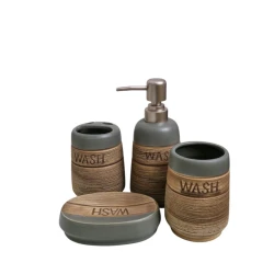 Набор для ванной, акрил, серый, 4 шт Набор для ванной, акрил, серый, 4 шт