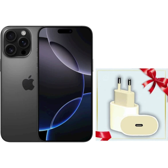 Смартфон Apple iPhone 16 Pro Max 8 ГБ/256 ГБ, черный титан, зарядное устройство 20 Вт, подарок