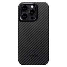 Çexol Pitaka MagEZ Case 4 iPhone 15 Pro üçün Black/Grey Twill