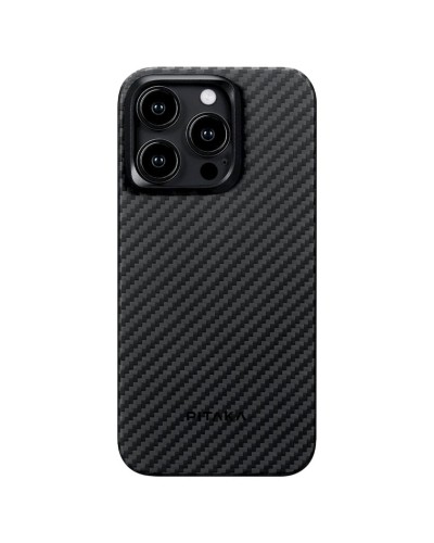 Çexol Pitaka MagEZ Case 4 iPhone 15 Pro üçün Black/Grey Twill