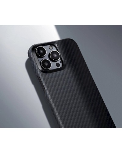 Çexol Pitaka MagEZ Case 4 iPhone 15 Pro üçün Black/Grey Twill