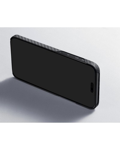 Çexol Pitaka MagEZ Case 4 iPhone 15 Pro üçün Black/Grey Twill