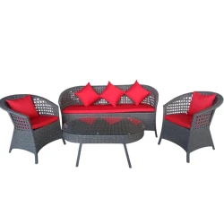 Комплект мебели Zili Rattan Sofiya, 2 кресло, диван, стол, серый, 175х50х80 см Комплект мебели Zili Rattan Sofiya, 2 кресло, диван, стол, серый, 175х50х80 см